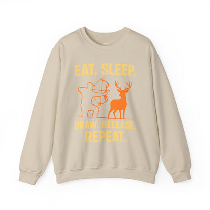 Eat Sleep Draw Release Repeat Unisex Sweatshirt | Perfect Gift for Hunters, Outdoor Enthusiasts, Archery Lovers, Casual Comfort