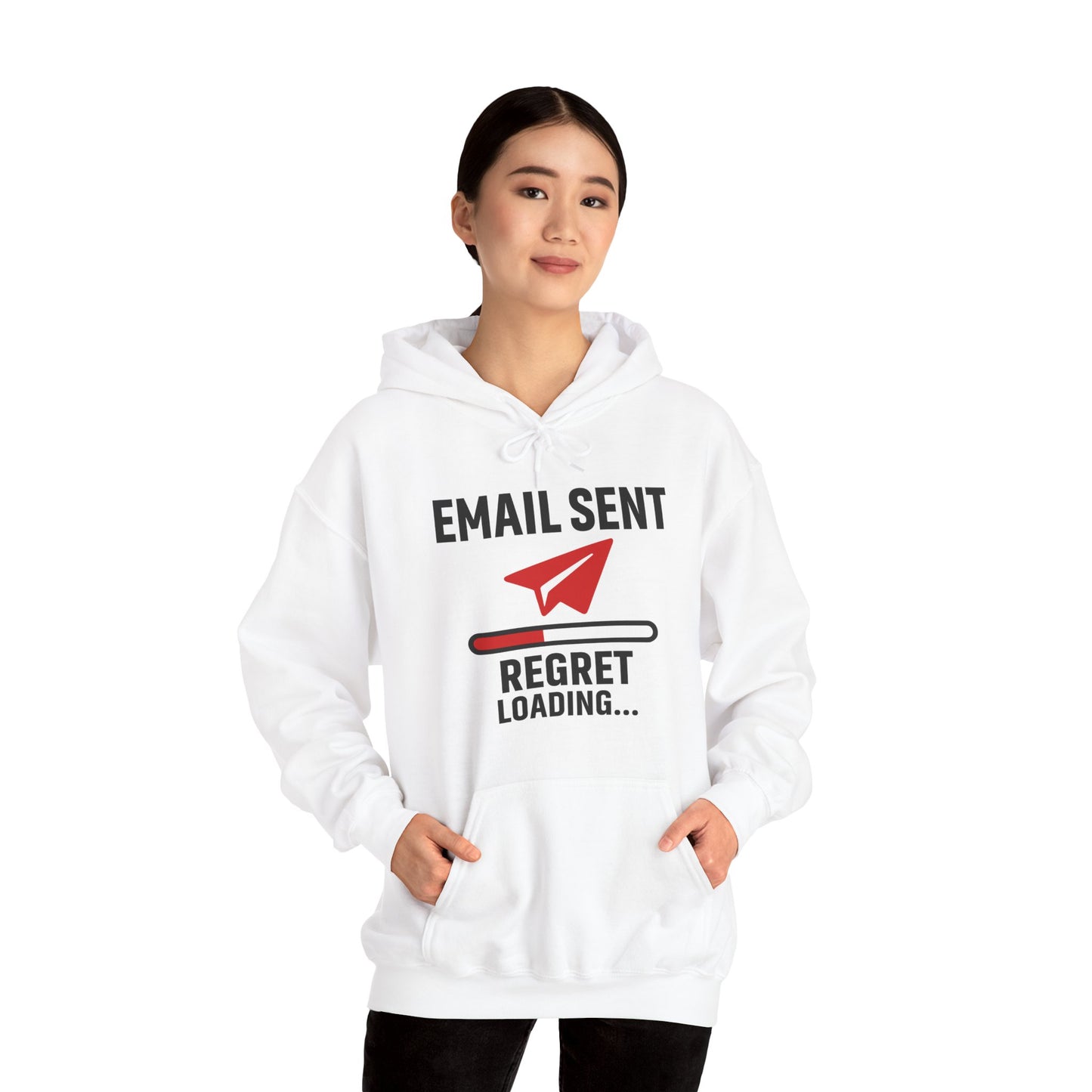 Email Sent Regret Loading Unisex Hoodie | Funny Hooded Sweatshirt for Tech Lovers, Gift for Office Humor