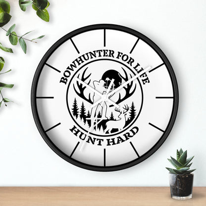 Bowhunter for Life Wall Clock - Perfect Gift for Hunting Enthusiasts, Lodge Decor, Outdoor Life, Rustic Home