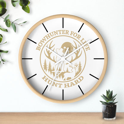 Bowhunter for Life Wall Clock - Perfect Gift for Hunting Enthusiasts, Lodge Decor, Outdoor Life, Rustic Home