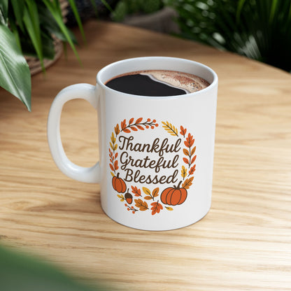 Autumn Vibes Ceramic Mug - Perfect Fall Gift, Pumpkin Lovers, Cozy Coffee Moments, Thanksgiving, Seasonal Decor