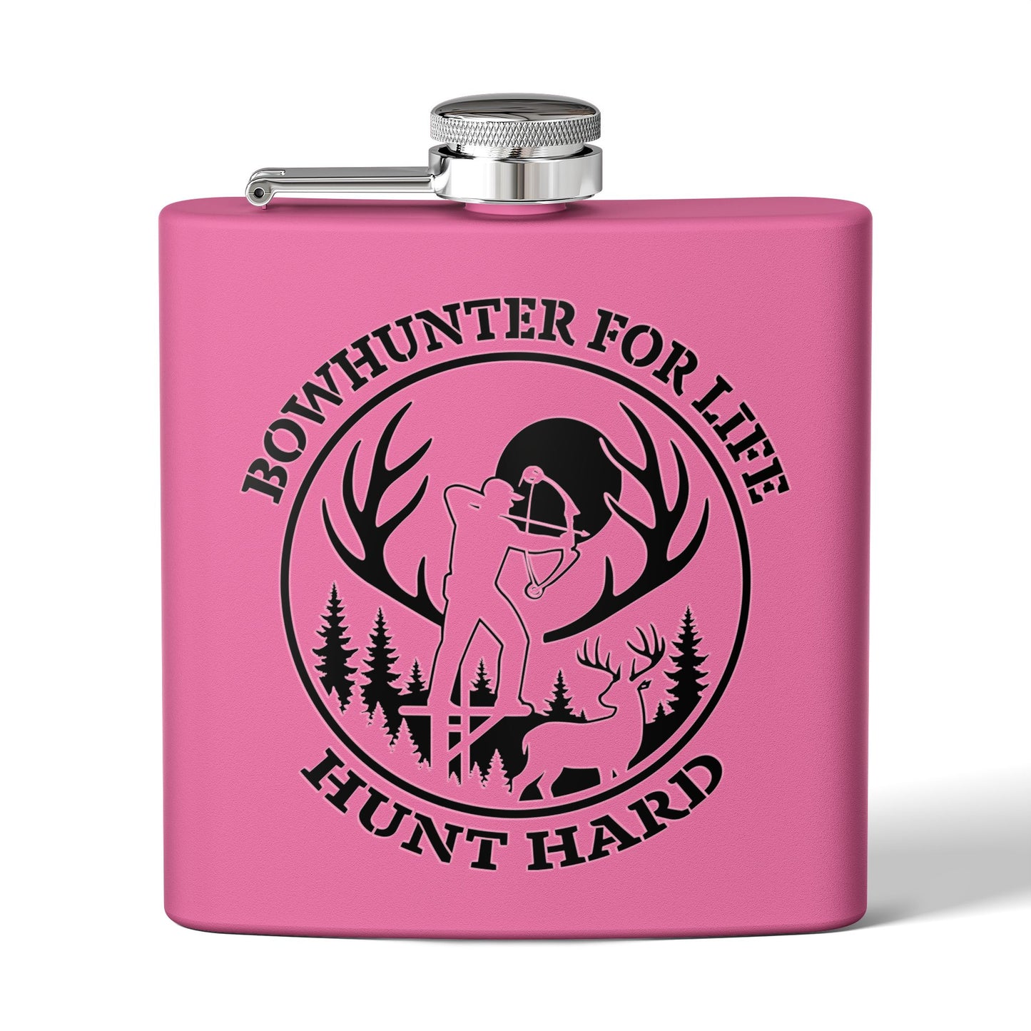Bowhunter Flask for Life - 6oz Stainless Steel Flask, Hunting Gifts for Him, Outdoorsman Accessories, Gift for Hunters, Campfire Essential