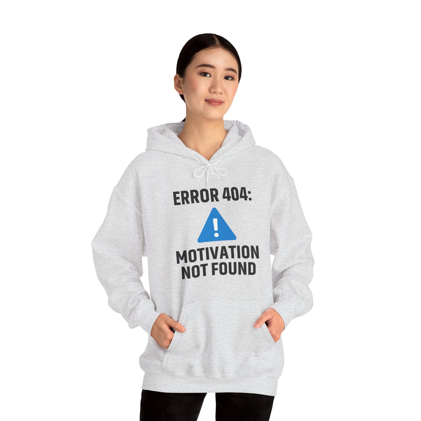 Error 404 Motivation Not Found Unisex Hoodie | Funny Gift, Casual Wear, Unisex Sweatshirt, Cozy Layer, Office Gift