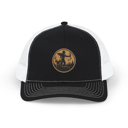 Hunting Theme Embroidered Snapback Trucker Cap | Stylish Outdoor Hat for Adventure Lovers, Perfect Gift for Birthdays, Events