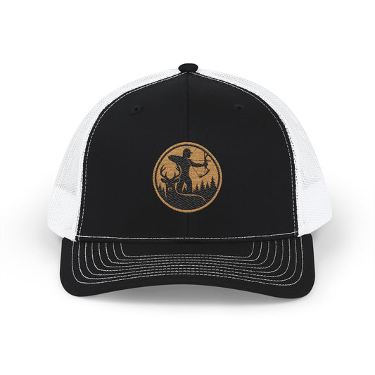 Hunting Theme Embroidered Snapback Trucker Cap | Stylish Outdoor Hat for Adventure Lovers, Perfect Gift for Birthdays, Events