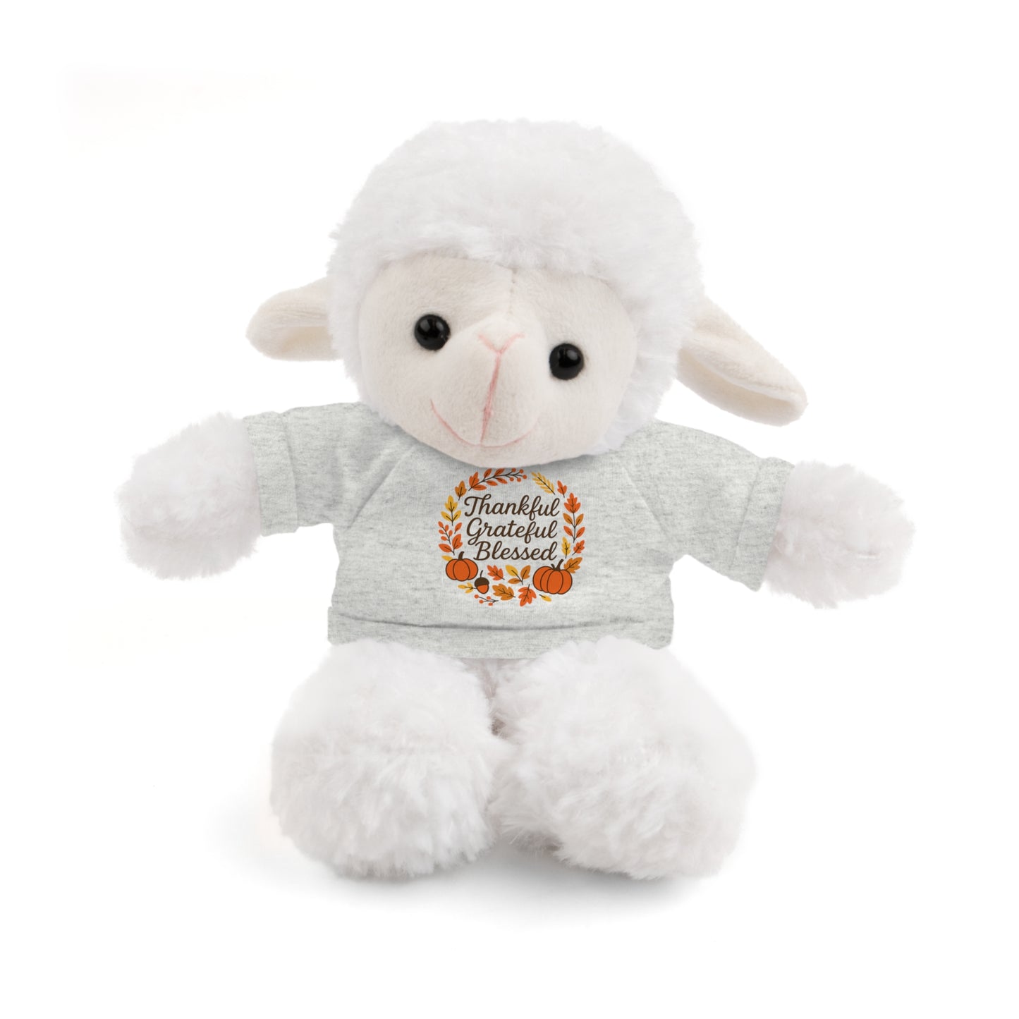 Stuffed Animals with Thankful, Grateful, Blessed Custom Printed Tee