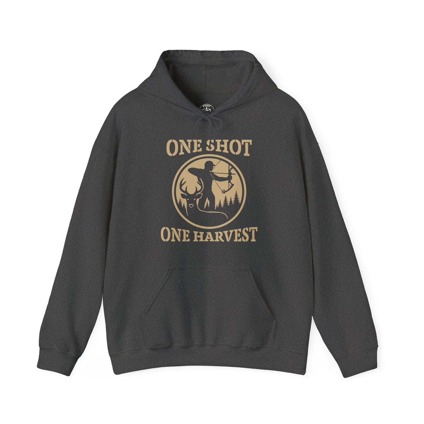 One Shot One Harvest Unisex Hoodie | Perfect for Bow Hunters, Fall Gatherings, Gifts, Cozy Layering