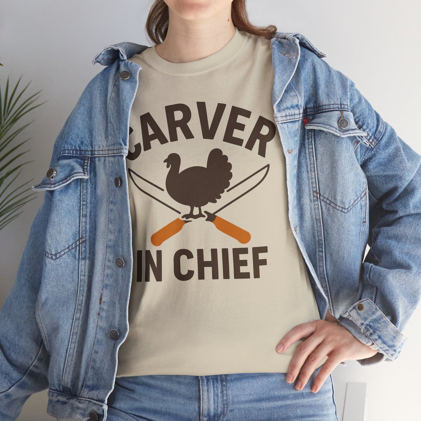 Carver In Chief Unisex T-Shirt | Holiday Shirt, Thanksgiving Gift, Family Gathering Apparel, Turkey Day Style, Funny Thanksgiving Tee