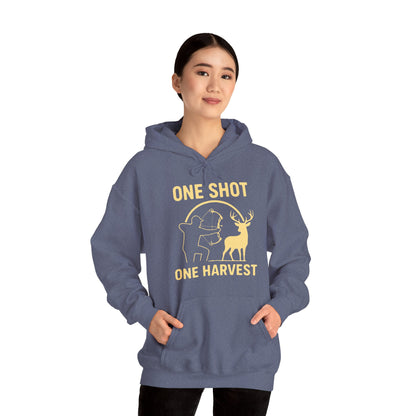 One Shot One Harvest Unisex Hoodie | Great for Outdoor Lovers, Gift for Hunters, Cozy Fall Apparel