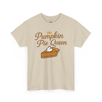 Pumpkin Pie Queen Tee, Funny T-Shirt, Thanksgiving Gift, Fall Apparel, Sweet Treat Lover Shirt, Unisex Cotton Tee