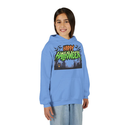 Halloween Youth Hoodie with 'Happy Halloween' Design, Cute Halloween [...]