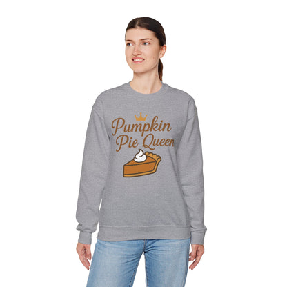 Pumpkin Pie Queen Crewneck Sweatshirt, Cozy Fall Sweatshirt, Thanksgiving Apparel, Funny Sweatshirt for Women, Gift for Baking Lovers