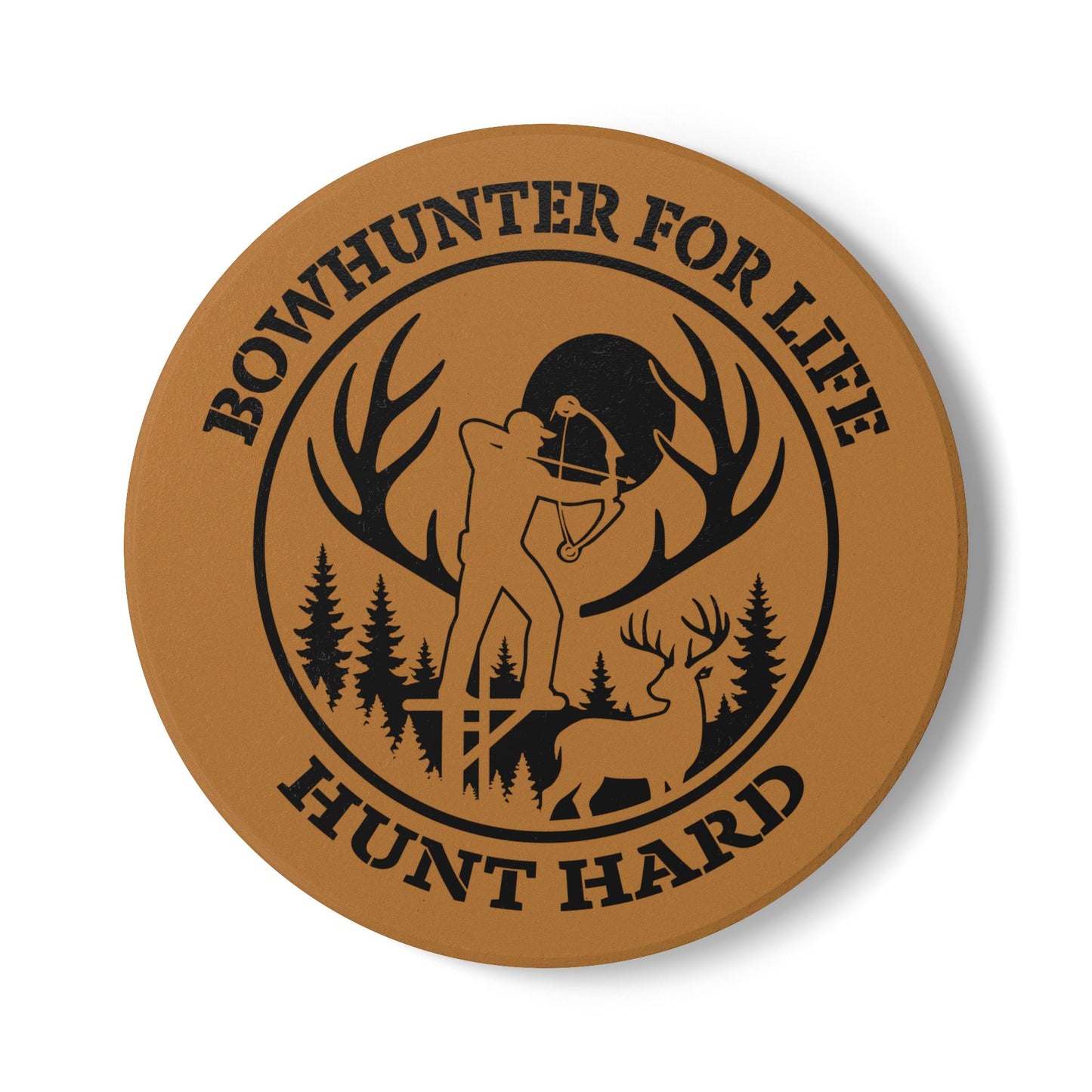 Bowhunter Ceramic Coaster, Rustic Home Decor, Hunting Gift, Nature Lovers, Unique Drinkware, Wildlife Enthusiast