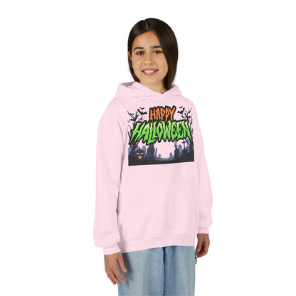 Halloween Youth Hoodie with 'Happy Halloween' Design, Cute Halloween [...]