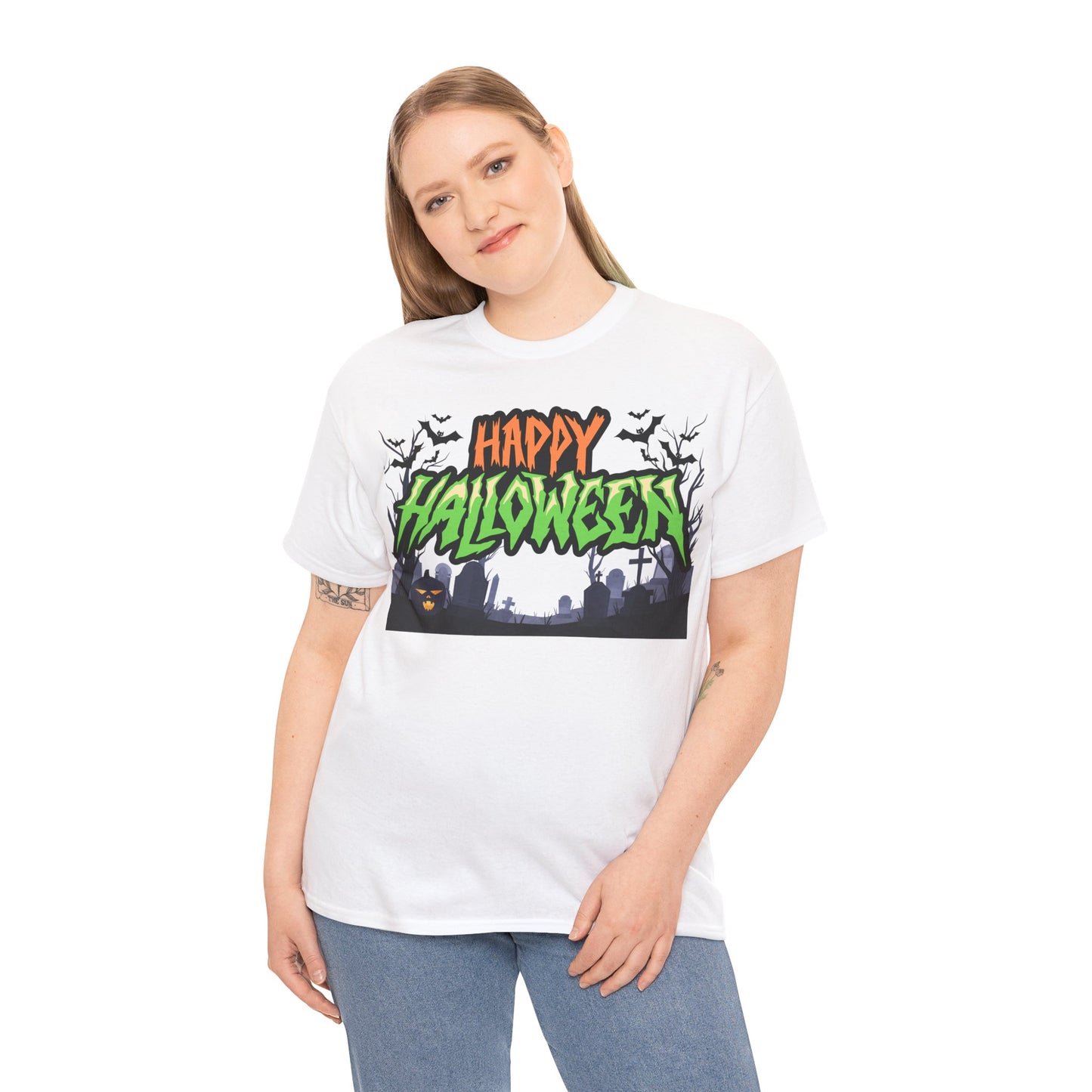 Halloween Graphic Tee, Unisex Heavy Cotton Shirt, Spooky Holiday Apparel, [...]