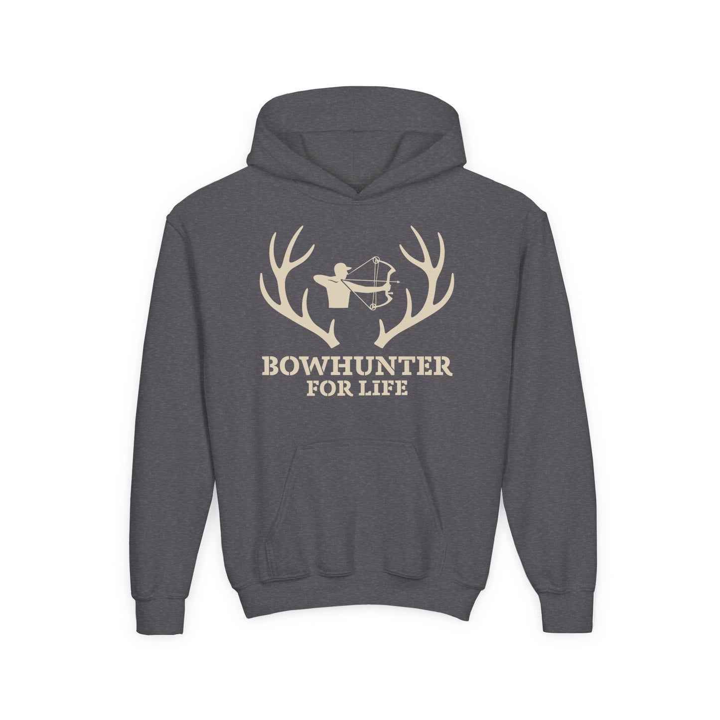 Bowhunter For Life Youth Unisex Hoodie | Perfect for Young Archers, Great for Gift Giving, Outdoor Adventures, Hunting Trips