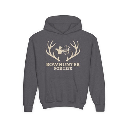 Bowhunter For Life Youth Unisex Hoodie | Perfect for Young Archers, Great for Gift Giving, Outdoor Adventures, Hunting Trips