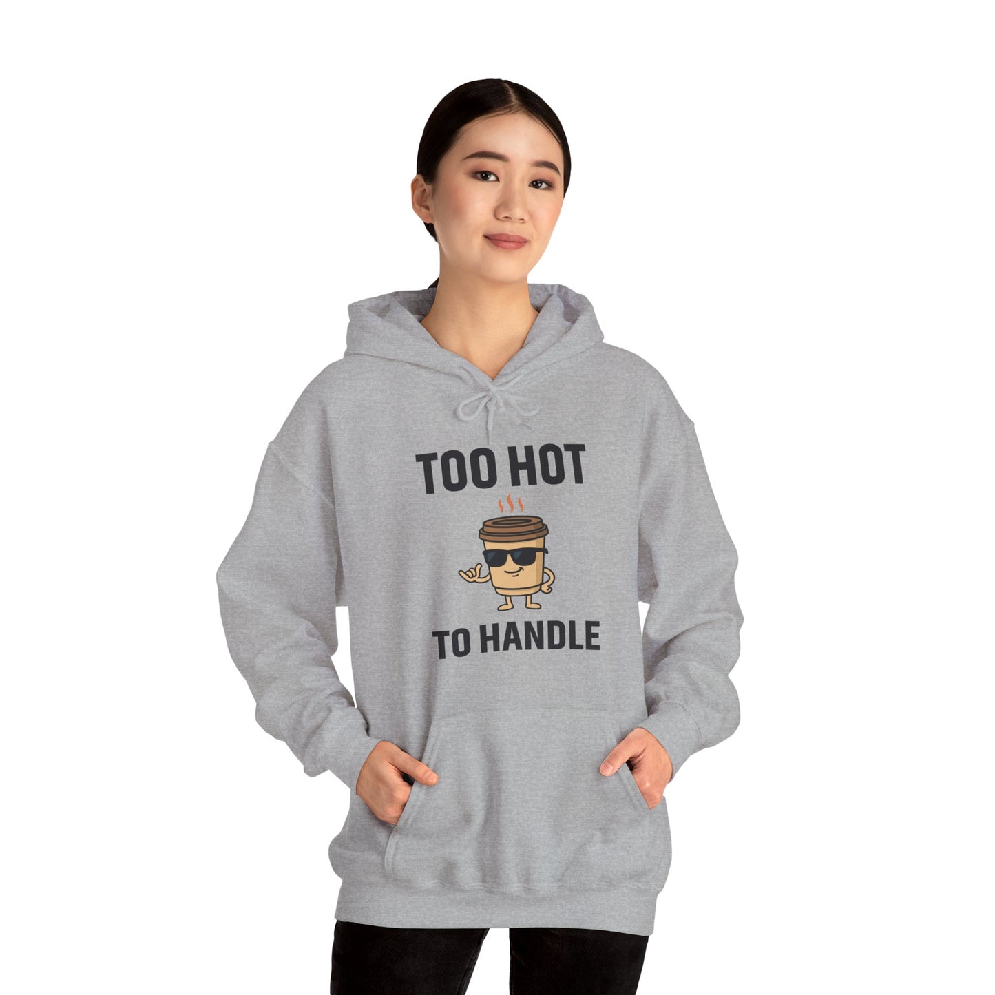 Coffee Cup Guy Too Hot To Handle Unisex Hoodie | Funny Gift, Cozy Graphic Hoodie, Casual Wear, Office Apparel