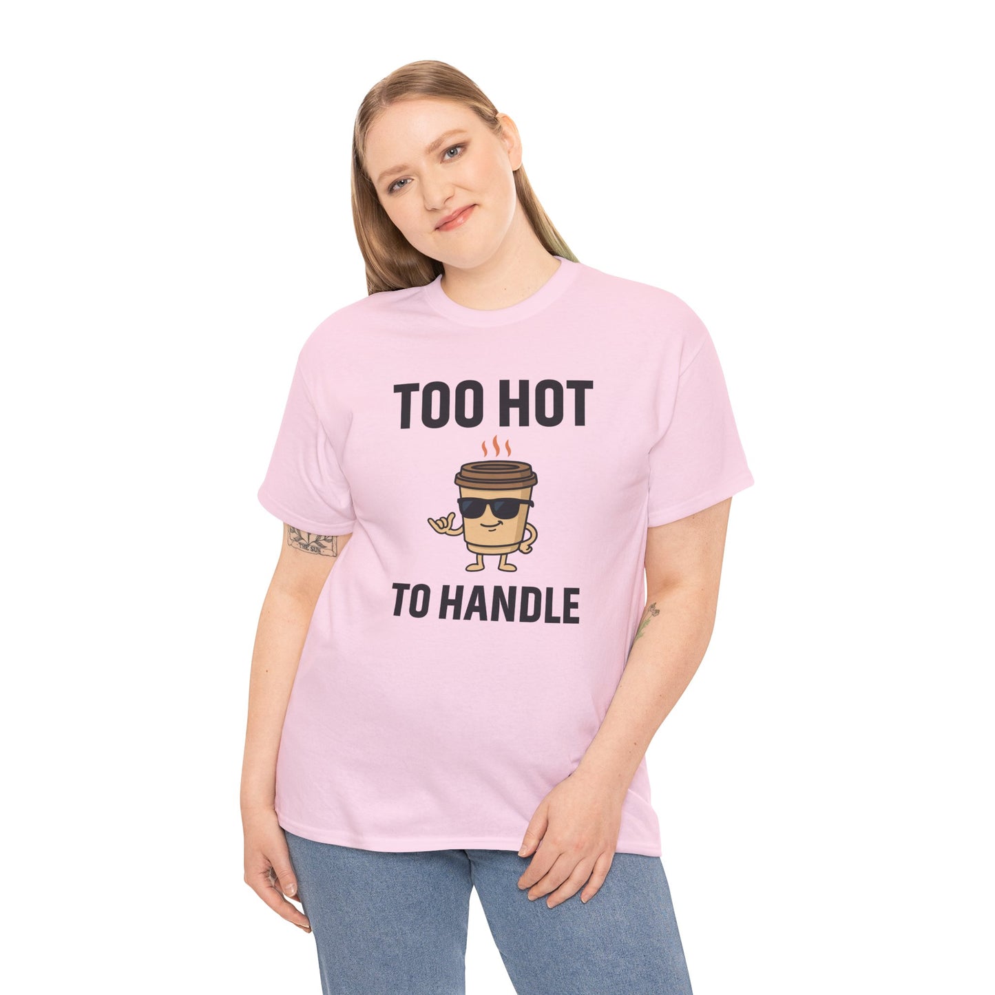 Coffee Cup Guy Too Hot To Handle Unisex T-Shirt | Funny Coffee Shirt, Gift for Baristas,  Funny Shirt for Friends, Office Apparel
