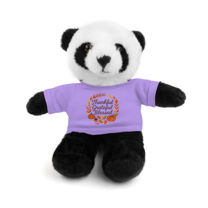 Stuffed Animals with Thankful, Grateful, Blessed Custom Printed Tee