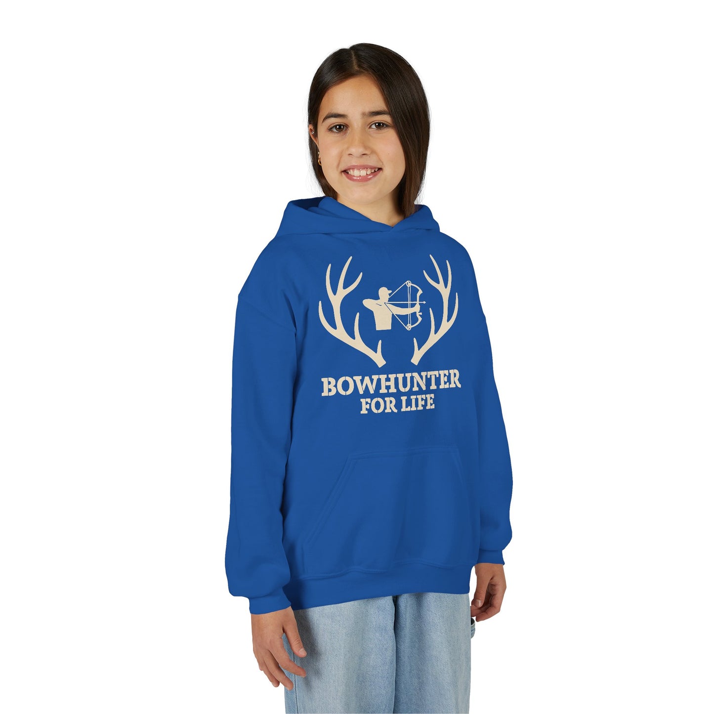 Bowhunter For Life Youth Unisex Hoodie | Perfect for Young Archers, Great for Gift Giving, Outdoor Adventures, Hunting Trips