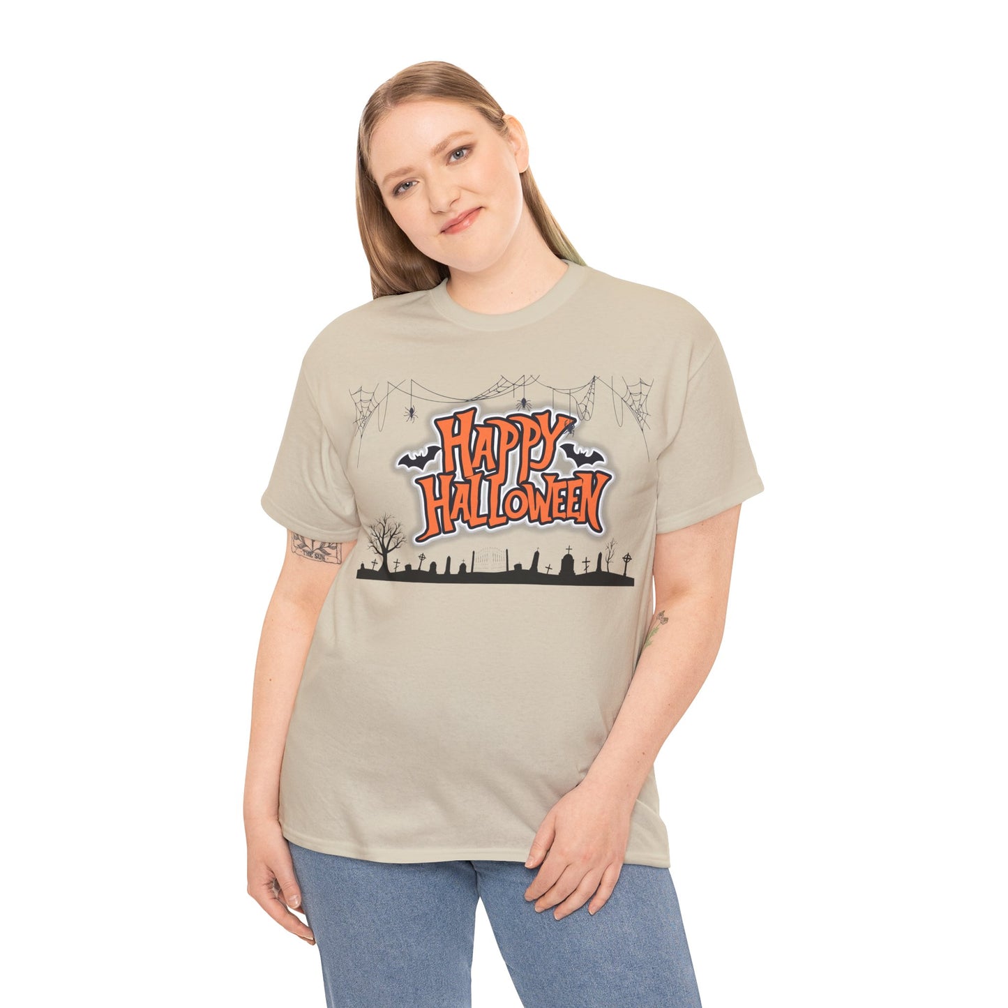 Halloween Unisex Heavy Cotton Tee, Spooky Tee, Halloween Costume, Unisex T-Shirt, Trick or Treat Shirt, Fall Apparel