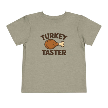 Turkey Taster Toddler Unisex T-Shirt | Fun Holiday Shirt, Thanksgiving Apparel, Gift for Kids, Cute Foodie Outfit