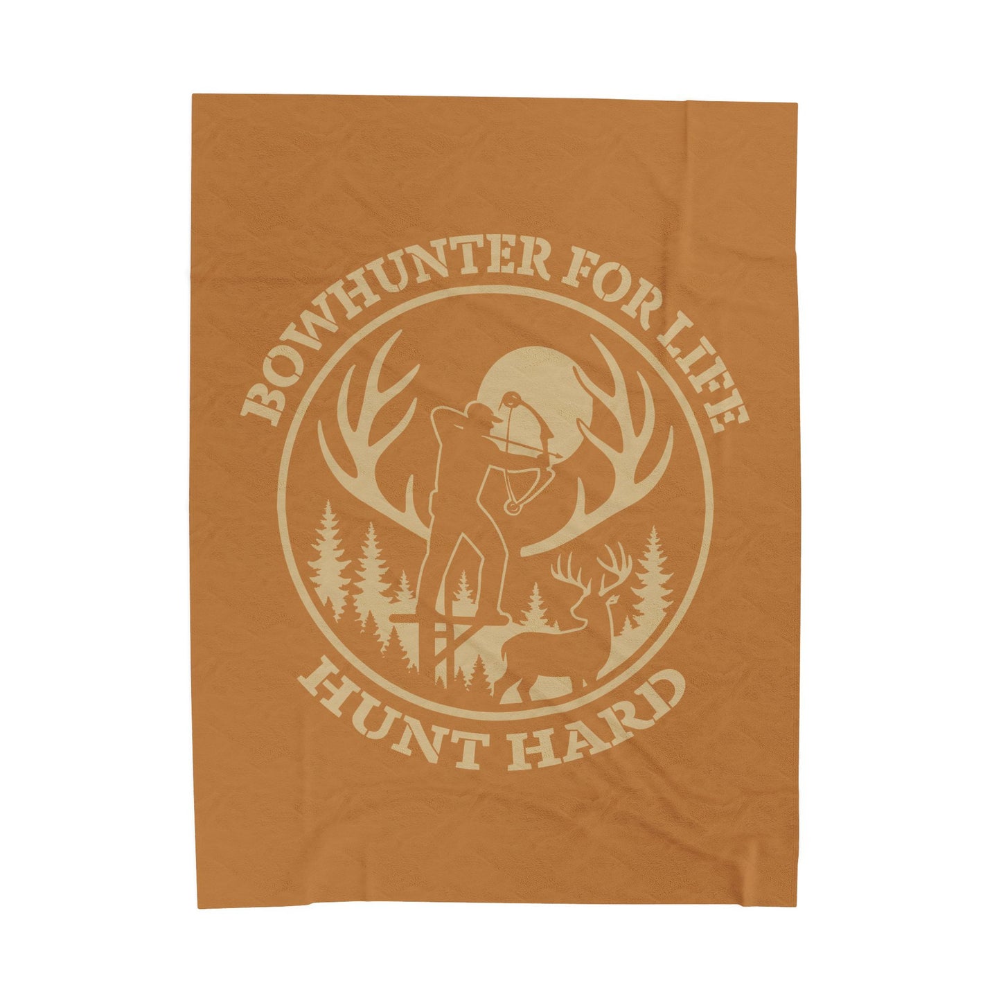 Bowhunter for Life Velveteen Plush Blanket, Cozy Gift for Hunters, Hunting Decor, Outdoor Lover's Blanket, Camping and Cabin Essentials