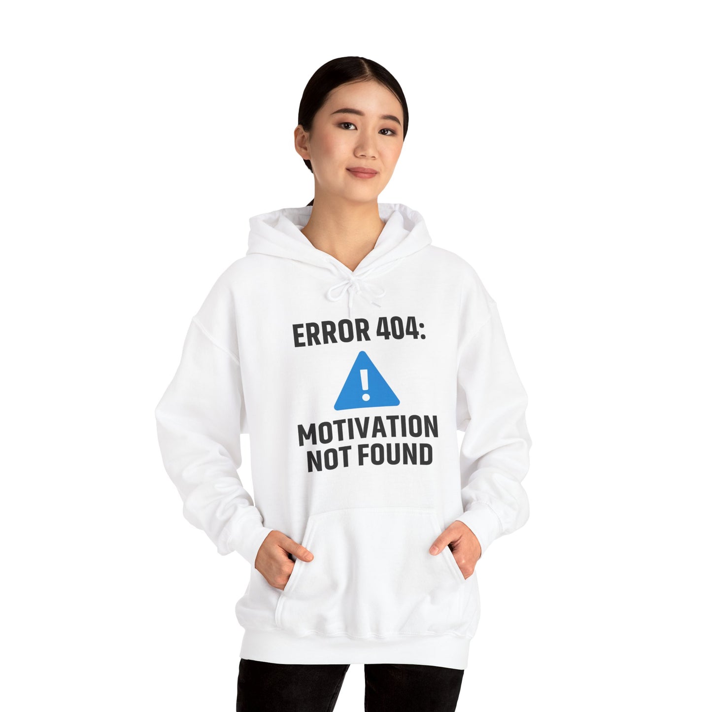 Error 404 Motivation Not Found Unisex Hoodie | Funny Gift, Casual Wear, Unisex Sweatshirt, Cozy Layer, Office Gift