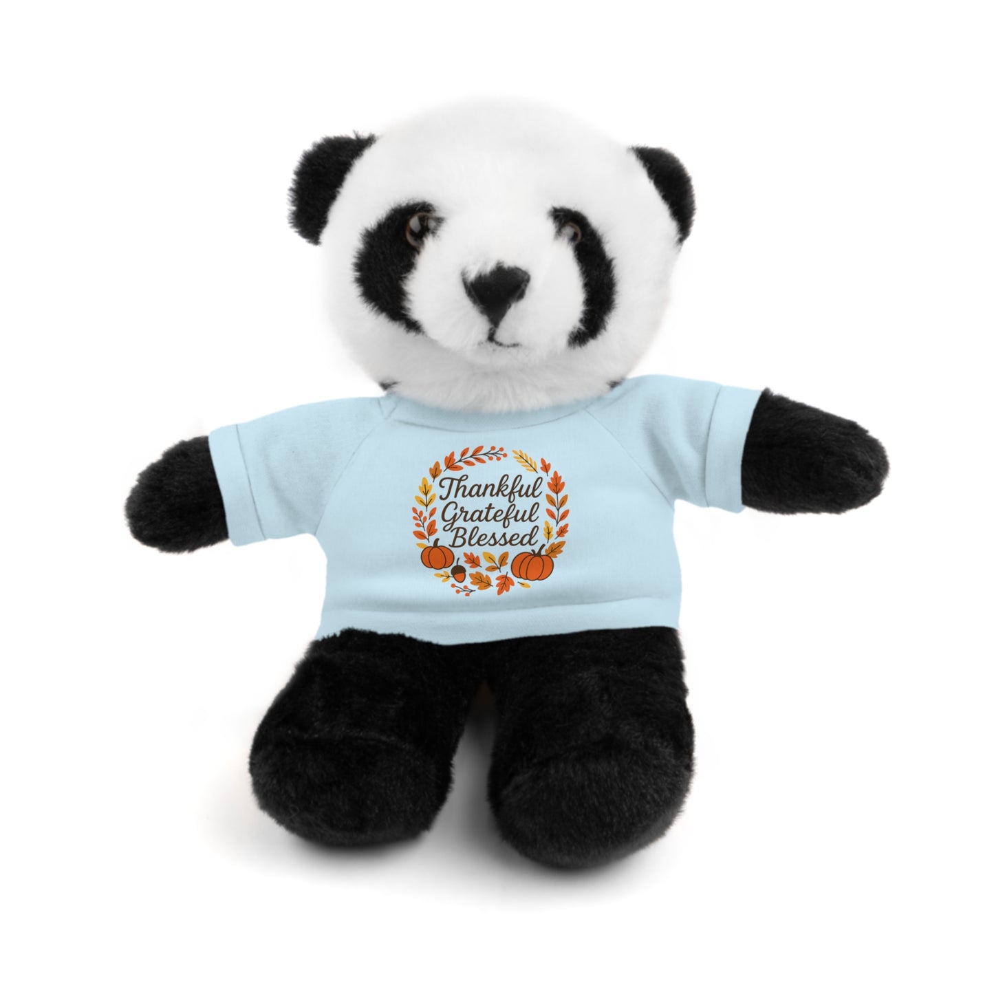 Stuffed Animals with Thankful, Grateful, Blessed Custom Printed Tee