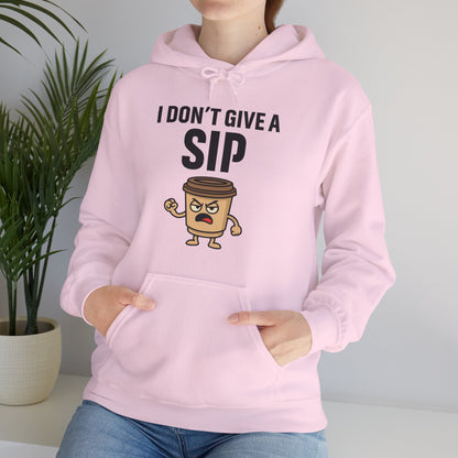 Coffee Cup Guy I Don't Give A Sip Unisex Hoodie | Coffee Attitude, Funny Sweatshirt, Perfect for Coffee Lovers, Humorous Apparel