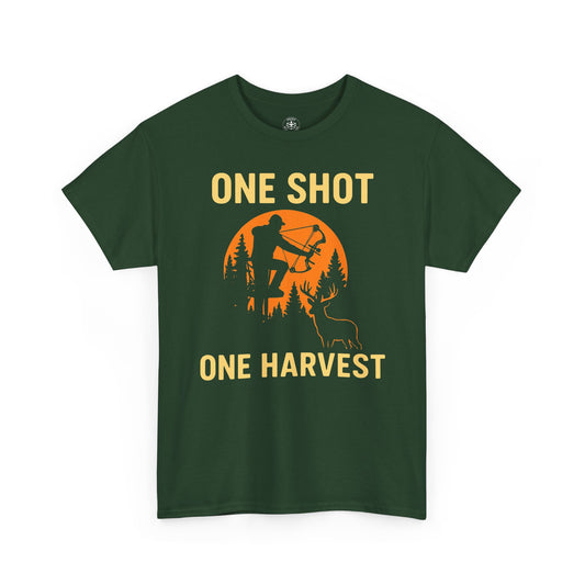 Hunting Tribute Tee, Outdoor Lifestyle Shirt, Gift for Hunters, Fall Harvest Apparel, One Shot One Harvest Design