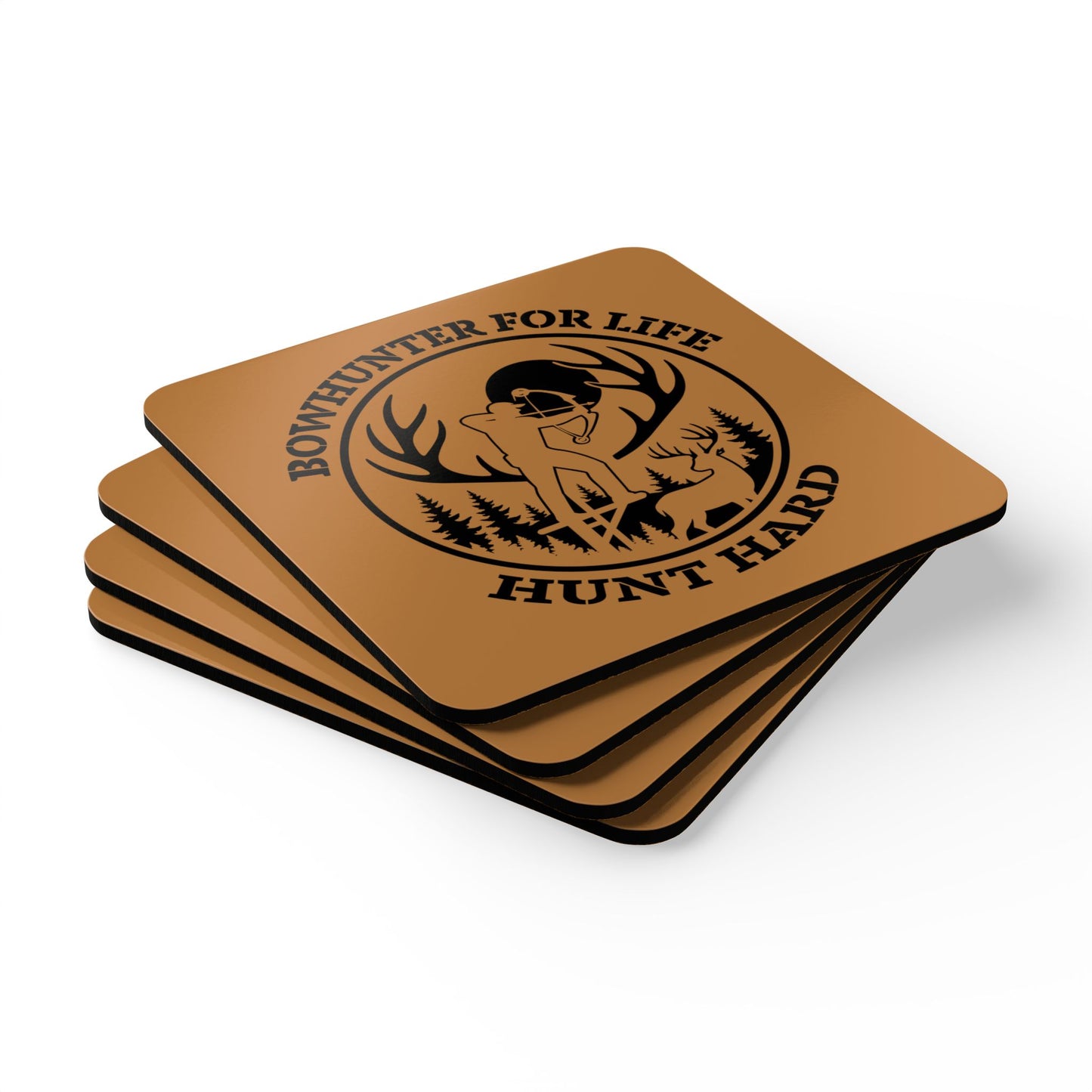 Bowhunter for Life Coaster Set | Rustic Home Decor, Gift for Hunters, Bar Accessory, Adventure Enthusiasts