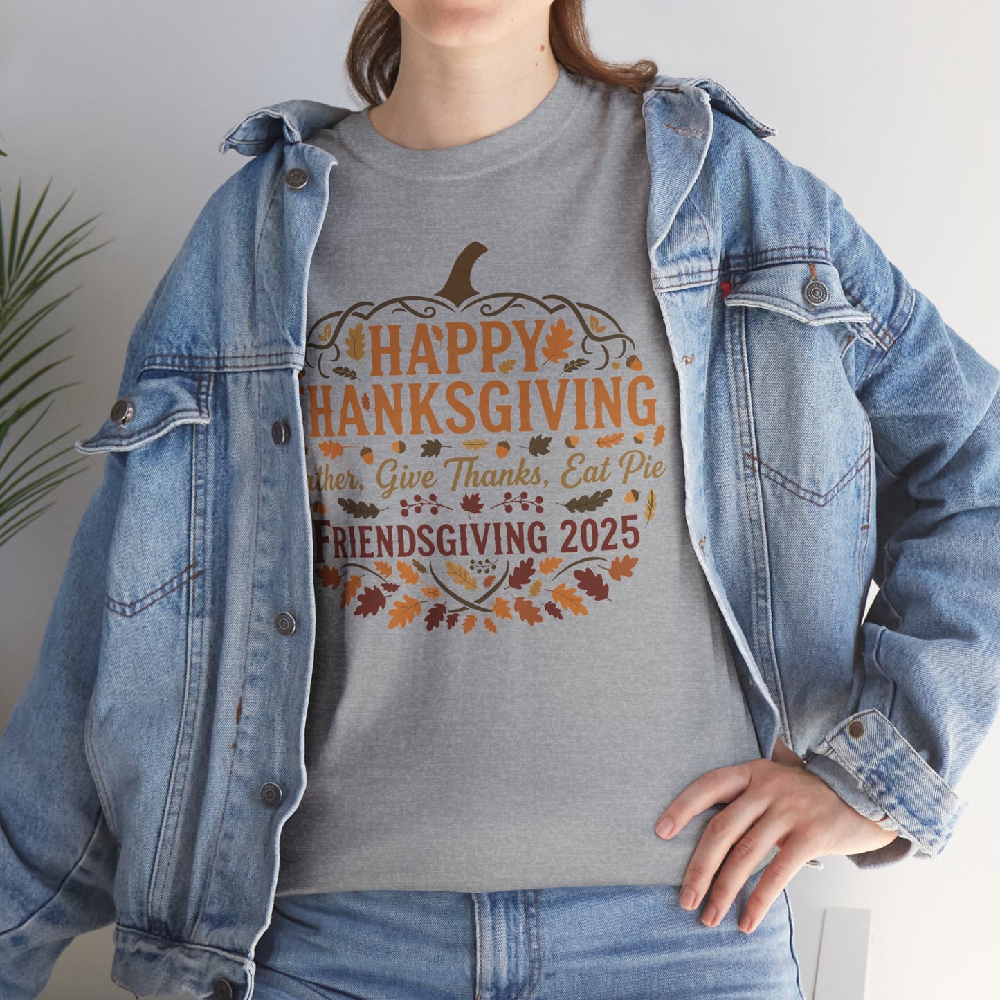 Happy Thanksgiving Friendsgiving 2025 Unisex T-Shirt | Pumpkin Tee, Friendsgiving Celebration, Thanksgiving Gift Idea