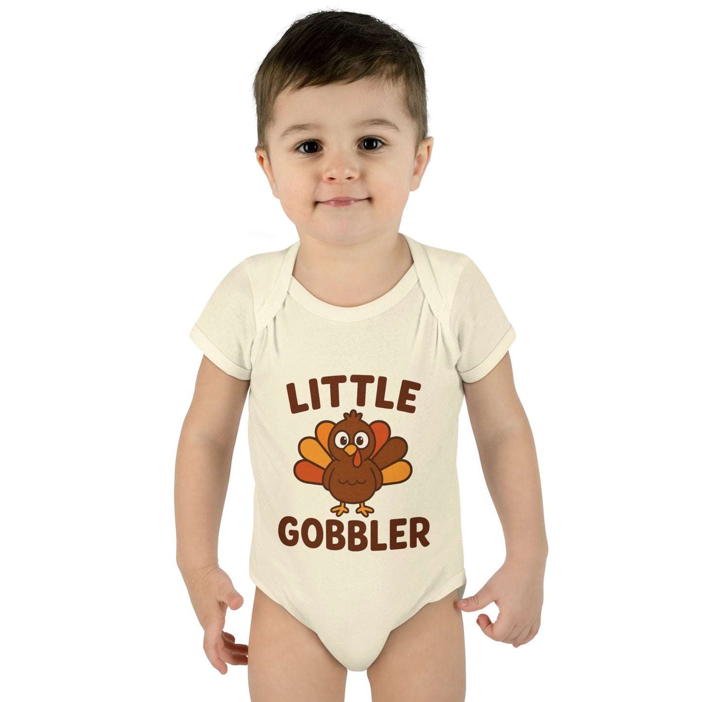 Little Gobbler Infant Unisex Onesie | Baby Clothes, Fall Fashion, Holiday Outfit, Cute Baby Gift, Turkey Onesie