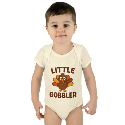 Little Gobbler Infant Unisex Onesie | Baby Clothes, Fall Fashion, Holiday Outfit, Cute Baby Gift, Turkey Onesie