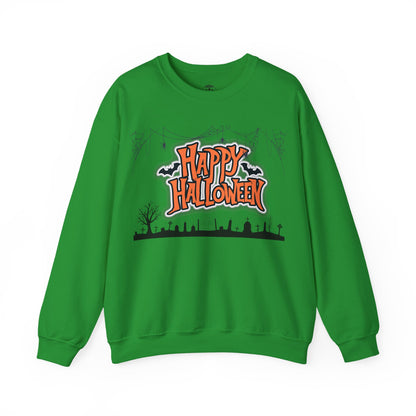 Happy Halloween Unisex Crewneck Sweatshirt, Fall Fashion, Halloween Attire, Cozy Sweatshirt, Spooky Season Apparel