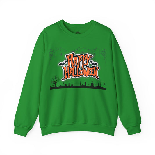 Happy Halloween Unisex Crewneck Sweatshirt, Fall Fashion, Halloween Attire, Cozy Sweatshirt, Spooky Season Apparel
