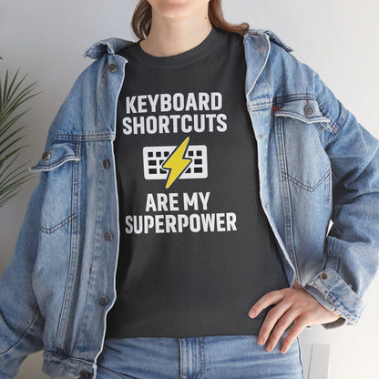 Keyboard Shortcuts Are My Superpower Tee | Unisex T-Shirt, Programmer Gift, Tech Humor Shirt, Geeky Apparel, Office Gift, Funny Tee