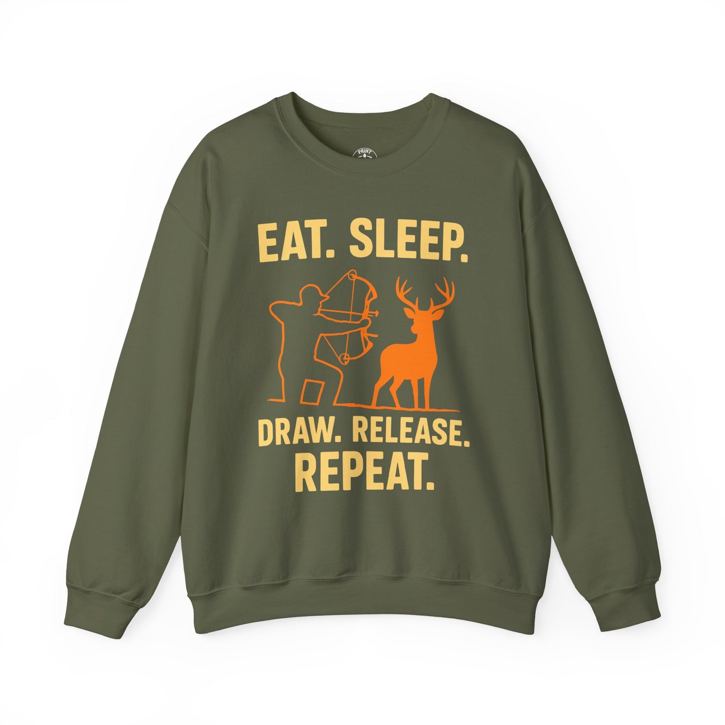 Eat Sleep Draw Release Repeat Unisex Sweatshirt | Perfect Gift for Hunters, Outdoor Enthusiasts, Archery Lovers, Casual Comfort