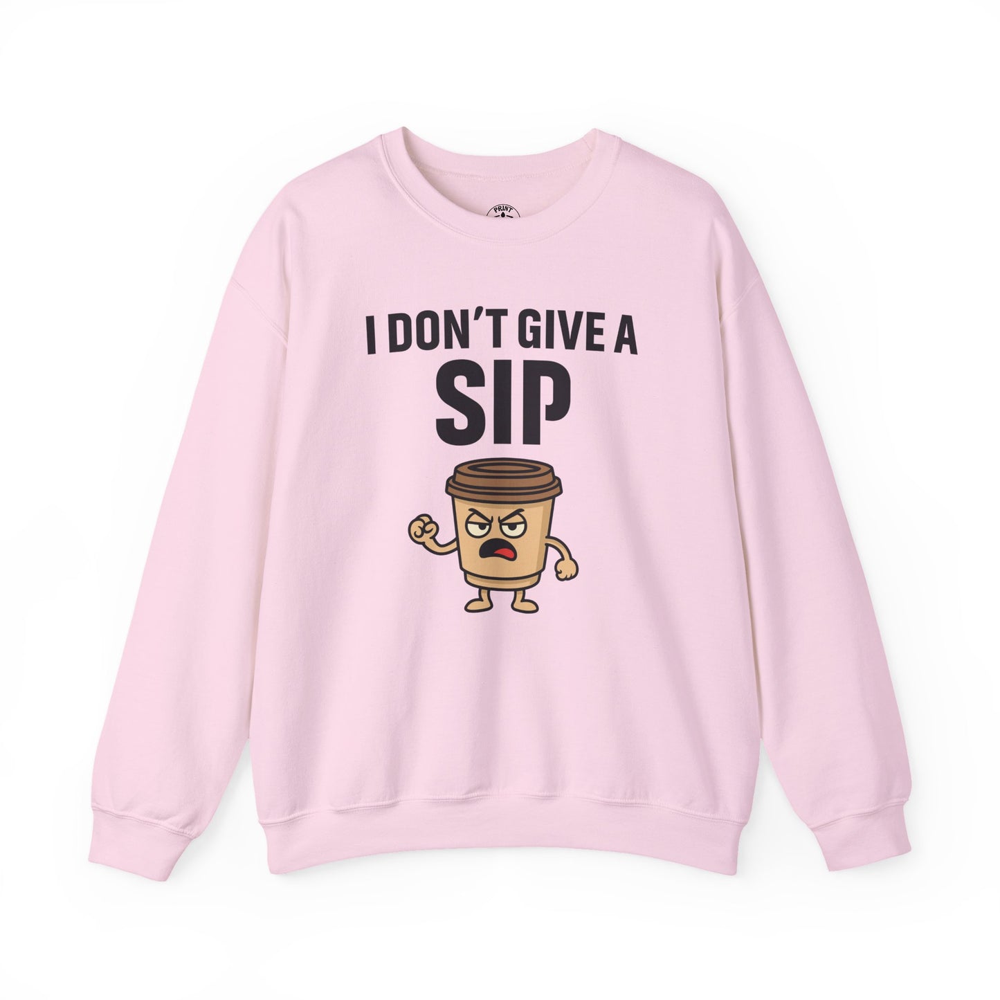 Coffee Cup Guy I Don't Give A Sip Unisex Sweatshirt | Coffee Attitude, Funny Casual Gift for Coffee Lovers, Humorous Design