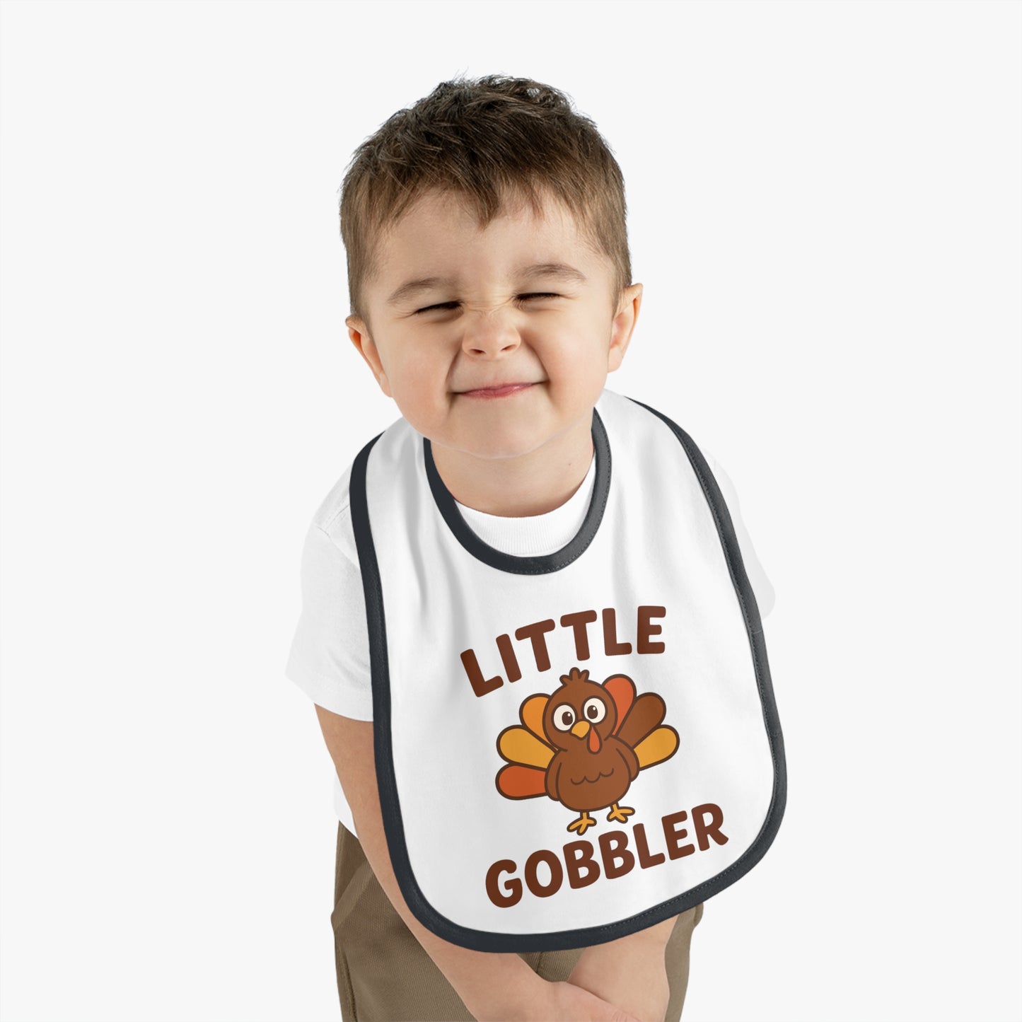 Little Gobbler Baby Bib | Cute Infant Bib, Holiday Gift, Toddler Bib, Thanksgiving Outfit, Baby Shower Gift