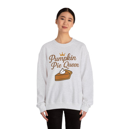 Pumpkin Pie Queen Crewneck Sweatshirt, Cozy Fall Sweatshirt, Thanksgiving Apparel, Funny Sweatshirt for Women, Gift for Baking Lovers