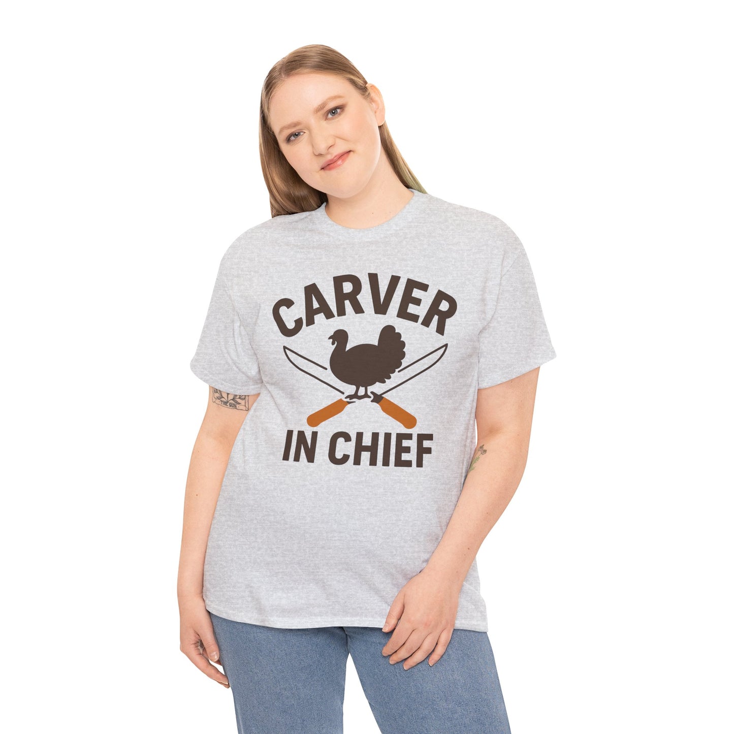 Funny Thanksgiving Tee, Carver in Chief T-Shirt, Unisex Holiday Shirt, Thanksgiving Gift, Family Gathering Apparel, Turkey Day Style