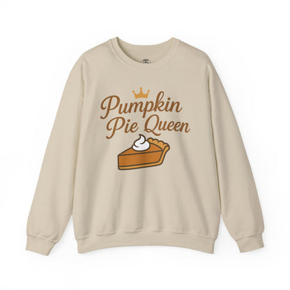 Pumpkin Pie Queen Crewneck Sweatshirt, Cozy Fall Sweatshirt, Thanksgiving Apparel, Funny Sweatshirt for Women, Gift for Baking Lovers