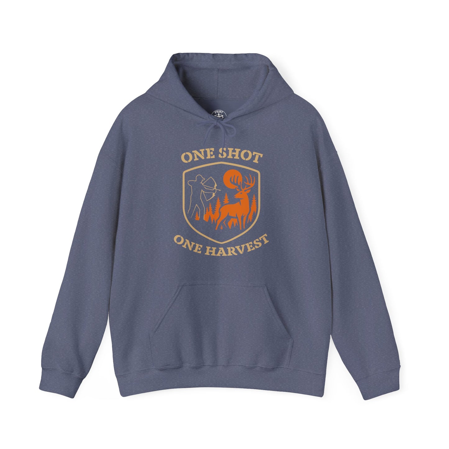 One Shot One Harvest Unisex Hoodie | Hunting Mood Hooded Sweatshirt, Gift for Outdoor Enthusiasts, Cozy Hoodie for Fall Adventures