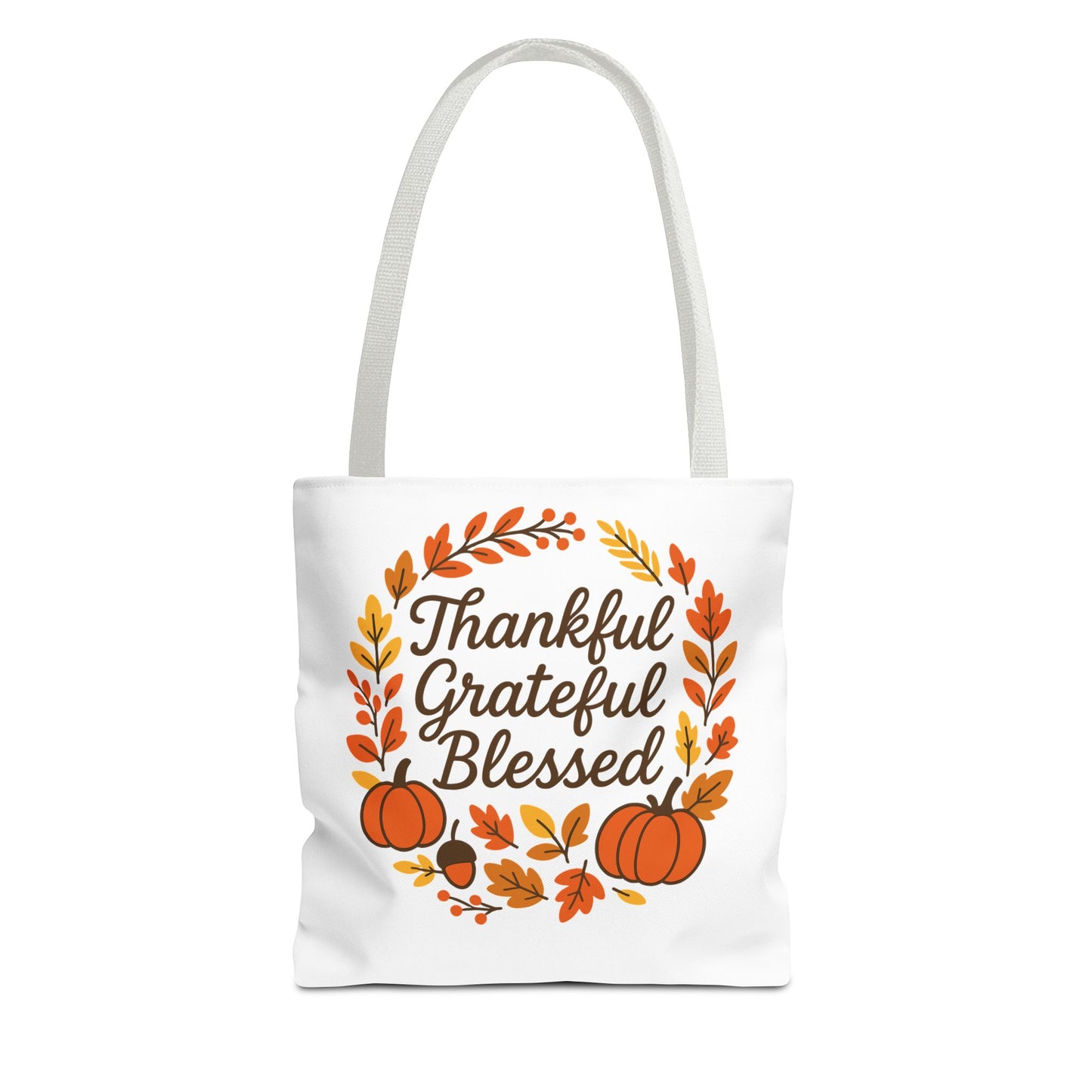 Thankful Grateful Blessed Autumn Tote Bag, Fall Shopping Bag, Gift for Thanksgiving, Eco-Friendly Bag, Harvest Decor